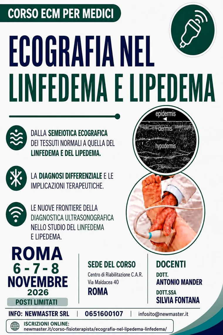 Locandina Ecografia nel Linfedema e Lipedema